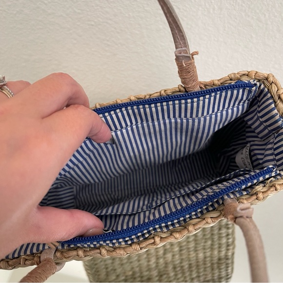 Vintage Y2K Beach Surf Volkswagen Bug Corn Husk Wicker Small Handbag Purse - Picture 11 of 13